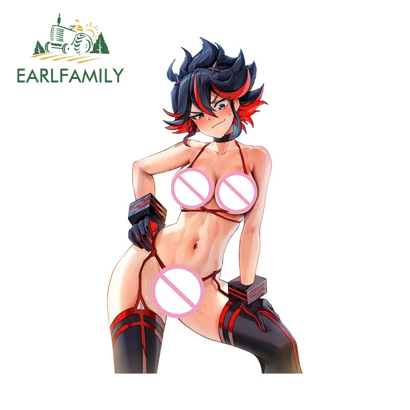 EARLFAMILY 13cm for KILL la KILL Ryuko Matoi Waifu Car Sticker Occlusion Scratch Creative Car Door Protector Accessories Decal