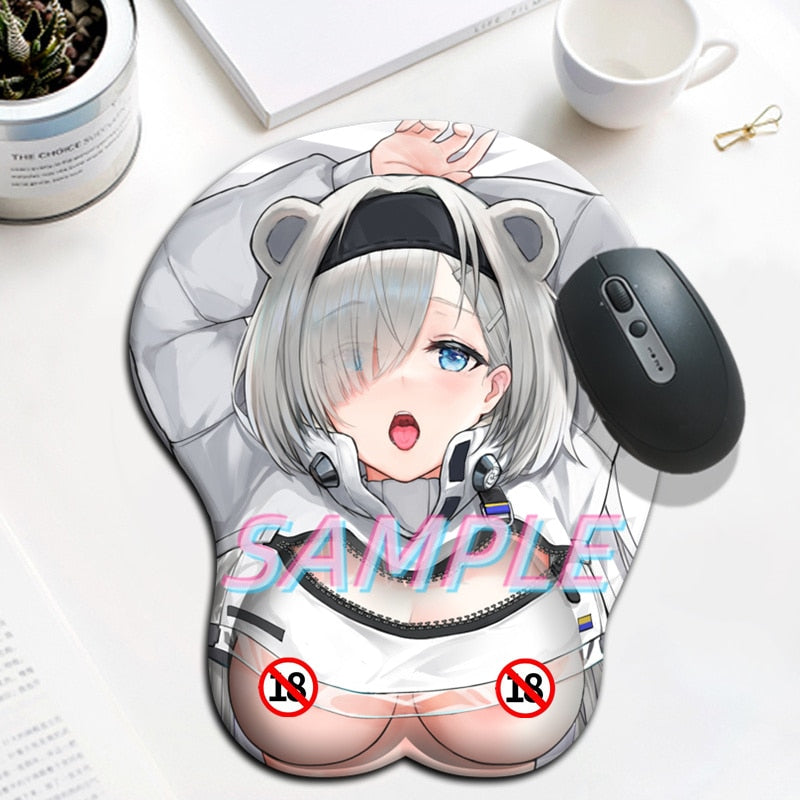 Boobs Mouse Pad Arknights Aurora Sexy Girl Big Gamer Anime Cute Wrist Rest 3D Oppai Silicone Gel Mat Mousepad