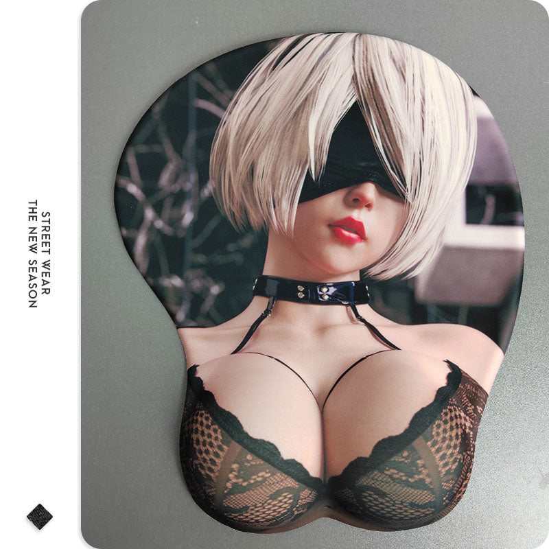 YoRHa No.2 Type B 2B 3D Silicone Mousepad NieR Automata 3D Wristband Mouse Pad Anime Gaming Sexy Diy 3D Wrist Rest Mouse Mat