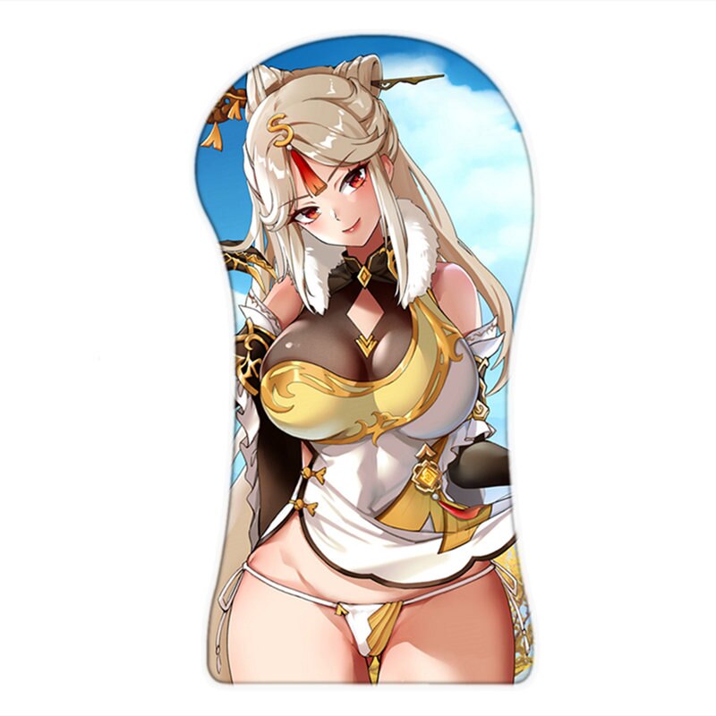 2022 New 3D Mouse Pad Gaming Genshin Impact Ganyu Mouse Pad Three-dimensional Wrist Rest Gamer Desktop Mousepad Boobs Ass Pad