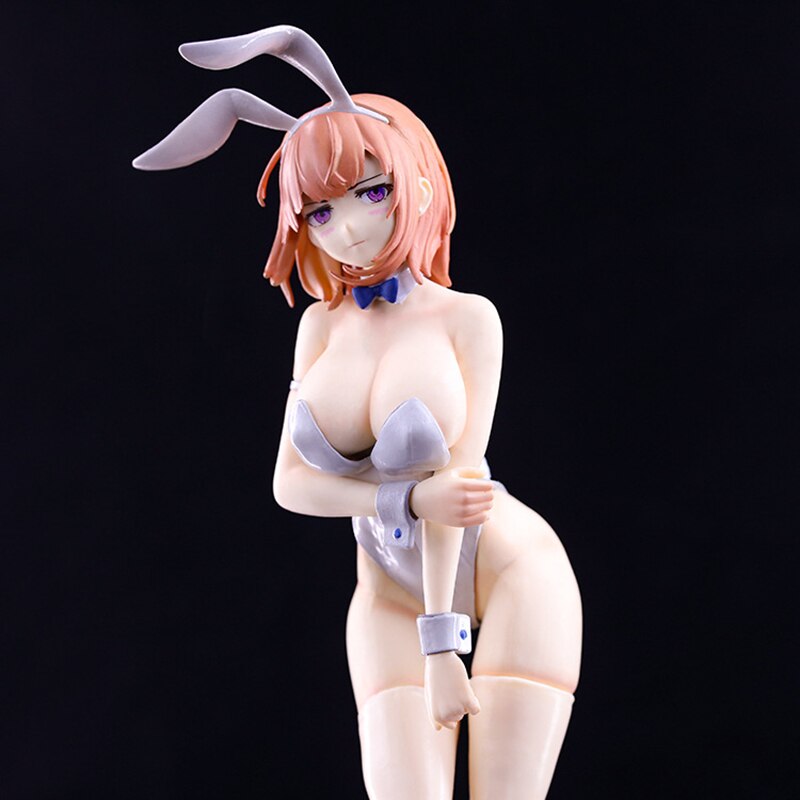 23cm Anime Sexy Girl Action Figure Miss White Bunny Shy Kawaii Girl Figurine PVC Collectible Model Doll Toy Kid Gift