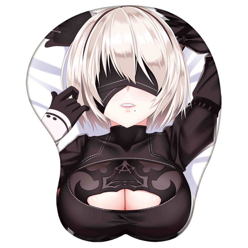 YoRHa No.2 Type B 2B 3D Silicone Mousepad NieR Automata 3D Wristband Mouse Pad Anime Gaming Sexy Diy 3D Wrist Rest Mouse Mat