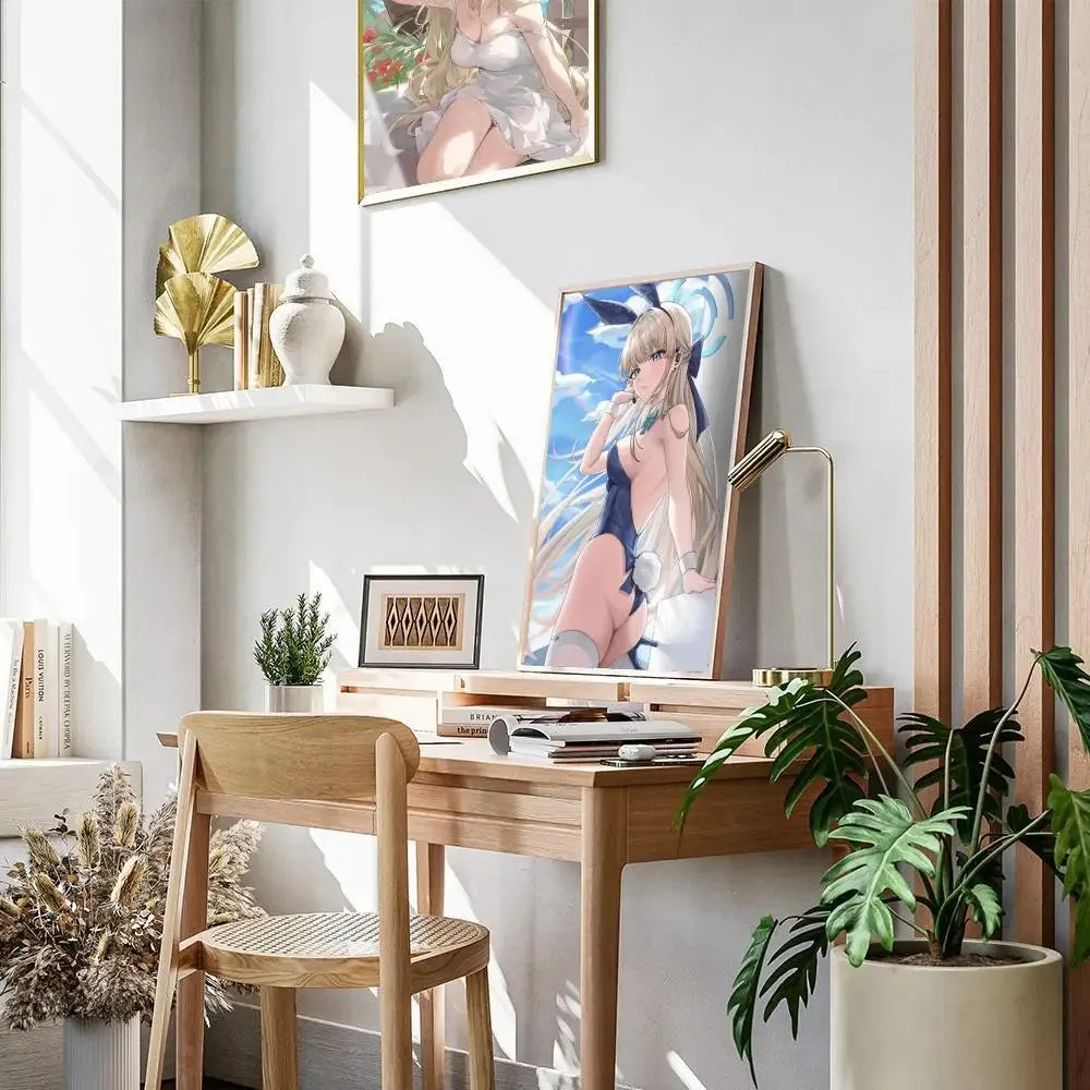 Blue Archive Anime Game swimsuit Sexy Girl Poster Stickers Living Room Bedroom Entrance Cafe Wall Art Decoration