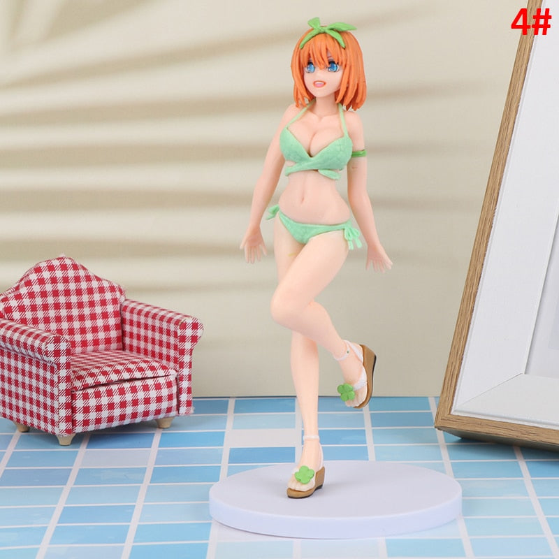 20CM Anime The Quintessential Quintuplets Action Figure Nakano Ichika Nino Itsuki Sexy Swimsuit Standing Kawaii Collection Toys