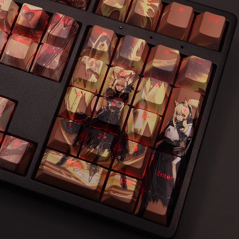 1 Set Arknights Nearl Keycap PBT Dye Subbed Backlit Keycaps Cartoon Anime Game Key Caps For 61 87 104 108 Layout Cherry Profile