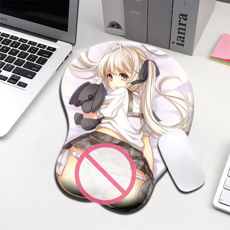 Anime Re:Rem Ram Kasugano Sora Creative 3d Silicone Mouse Pad Animation Sexy Breast Hand Mouse Pad Sexy Beauty Hip butt Mousepat