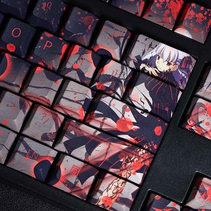 108 Keys PBT 5 Sides Dye Subbed Keycaps Cartoon Anime Gaming Key Caps Cherry Profile Keycap For Fate/stay Night Matou Sakura