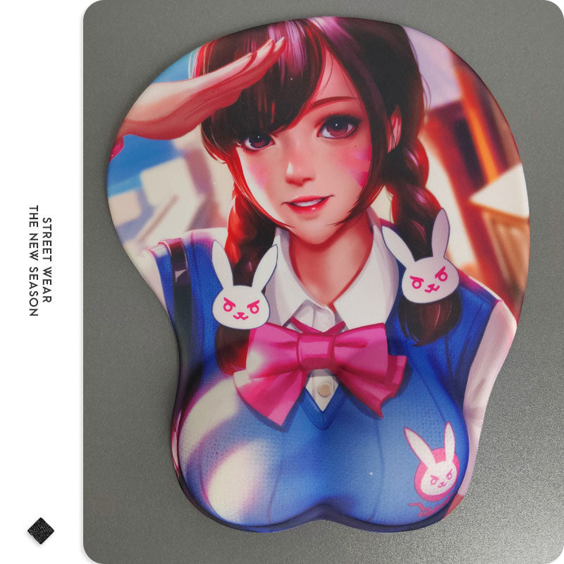 Overwatch Mouse Pad Gel Wrist Rest D.Va Mercy 3D Silicone Mousepad Anime Game 3D Wristband Mouse Pad Diy Sexy 3D Wrist Rest Pad