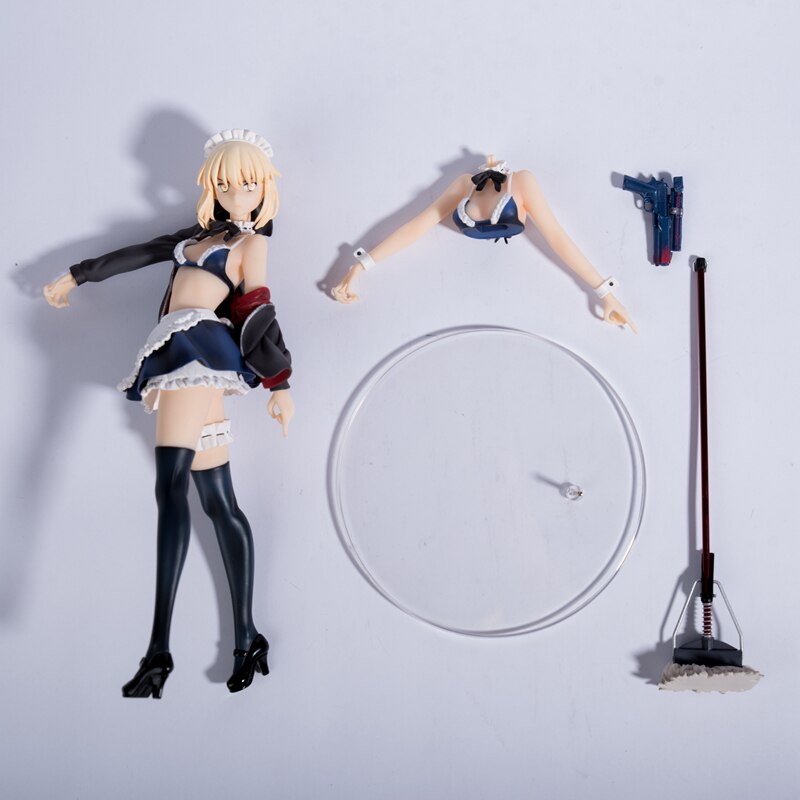 Fate/Grand Order Anime Figure Saber Altria Pendragon Swimwear Maid PVC Action Figure Toy Statue Model Toys Adult Collection Doll