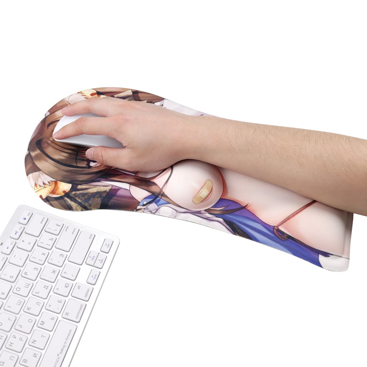 2022 New humanoid mouse pad office computer beauty chest 3d three-dimensional mouse pad wrist guard silicone wrist pad anime