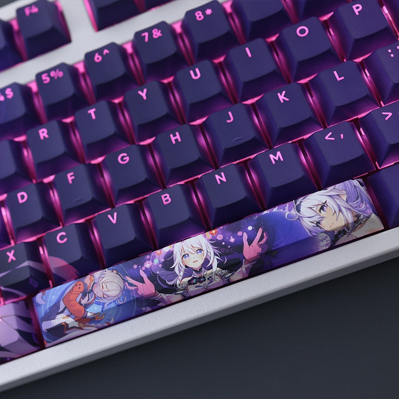 108 Keys/set Honkai Impact 3 Kiana Kaslana Herrscher of Finality Keycap PBT Dye Sub Backlit Keycaps Anime Gaming Key Caps