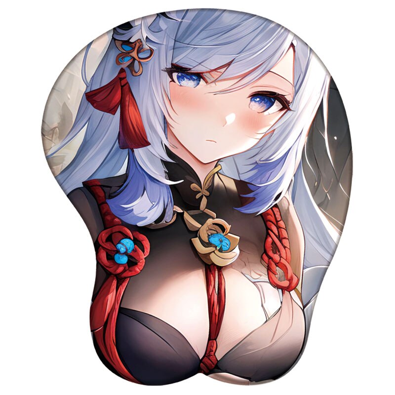 Tapis de souris en silicone 3D Genshin Impact Raiden Shogun Yae Miko Kokomi Support de poignet Tapis de souris Jeu d'anime Repose-poignet sexy Tapis de souris