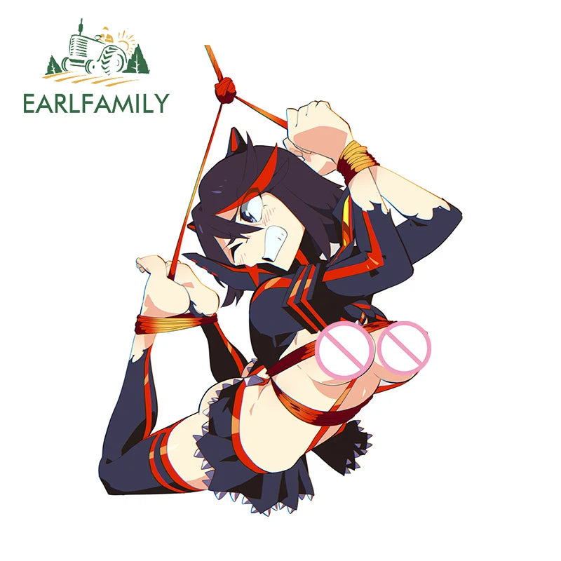 EARLFAMILY 13cm for KILL la KILL Ryuko Matoi Waifu Car Sticker Occlusion Scratch Creative Car Door Protector Accessories Decal