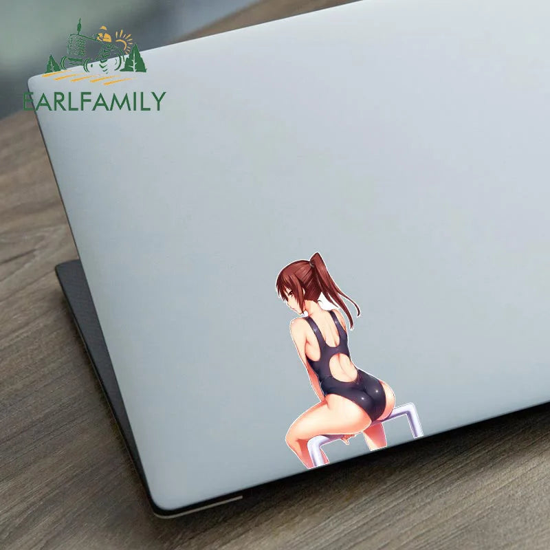 EARLFAMILY 13cm x 8.6cm for Lori Girl Hentai Car Sticker Personality Sunscreen Vinyl Decal Windshield Helmet Trunk Car Label