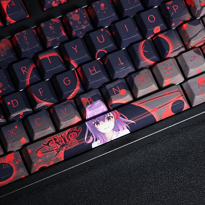 108 Keys PBT 5 Sides Dye Subbed Keycaps Cartoon Anime Gaming Key Caps Cherry Profile Keycap For Fate/stay Night Matou Sakura