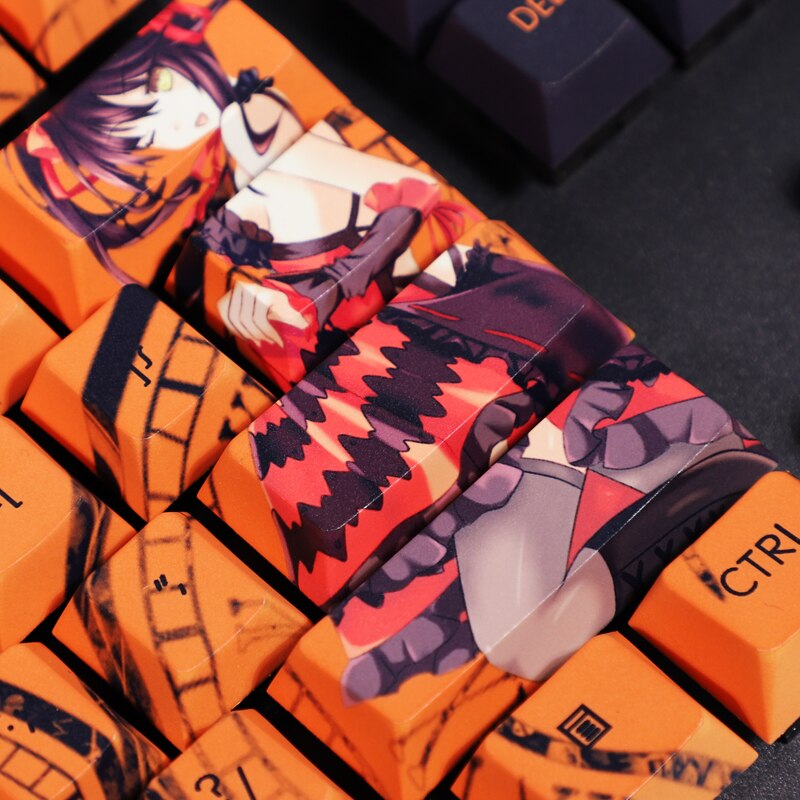 108 Keys PBT Dye Subbed Keycaps Cartoon Anime Gaming Key Caps DATE A LIVE Tokisaki Kurumi Nightmare Cherry Profile Keycap