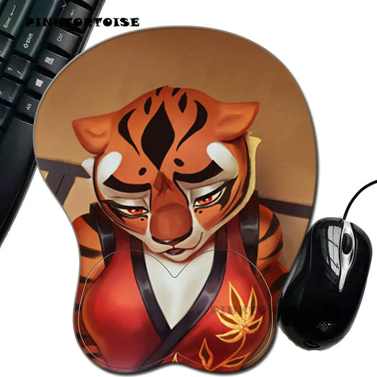 PINKTORTOISE COMPUT MOUS Anime 3D TIGER PET Mouse Pad GIFT Desktop Mouse Mat Gaming Mousepad Wrist Rest Pad 260X210X30MM