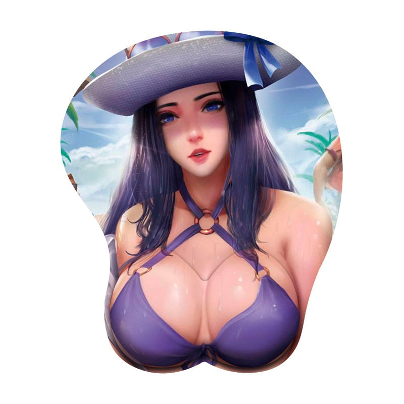 Anime Sexy Girl 3D Mouse Pad Mouse Mat with Wrist Rest Silicone Laptops Computer Mouse Pad Work Office Gaming Desk Mat Gift