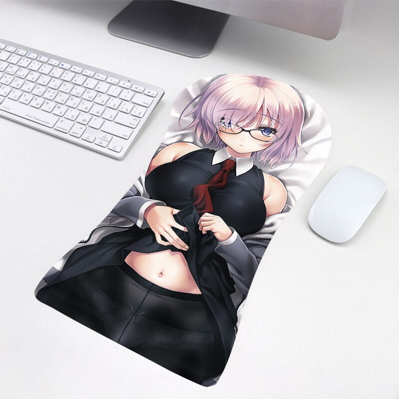 2022 New humanoid mouse pad  computer beauty chest 3d three-dimensional mouse pad wrist guard silicone wrist pad anime custom