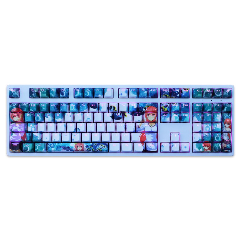 1 Set PBT Dye Subbed Keycaps Two Dimensional Cartoon Anime Gaming Key Caps OEM Profile Backlit Keycap For Tsukasa Yuzaki