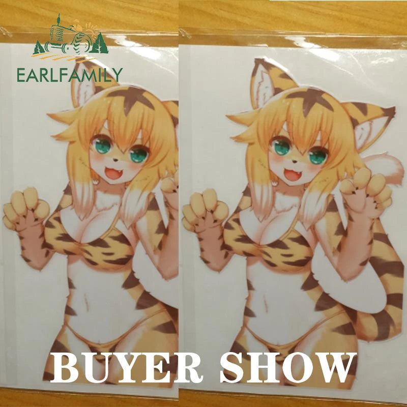 Hentai anime sticker 13cm x 8.6cm for Furry Sexy Girl Car Stickers Occlusion Scratch Waterproof Original Decals Window RV Simple Decor