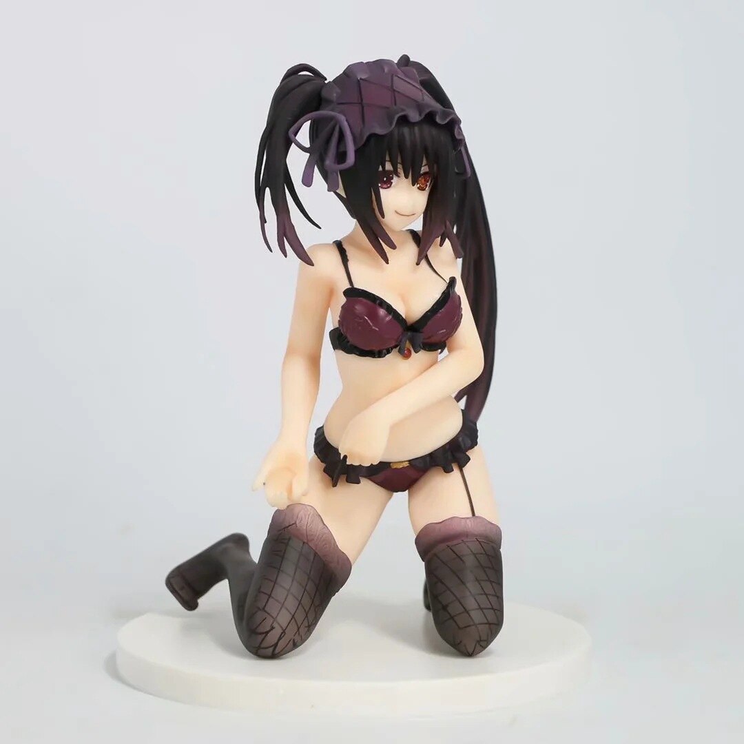 16CM Anime Figure Tokisaki Kurumi Japanese DATE A LIVE Sexy Swimsuit Kneeling Model Dolls Toy Gift Collect Boxed Ornaments PVC