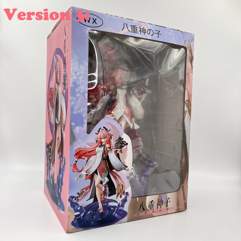 24cm Genshin Impact Yae Miko Anime Girl Figure Yae Miko Sexy Action Figure Qiqi/Xiao/Hu Tao Figurine Collectible Model Doll Toys