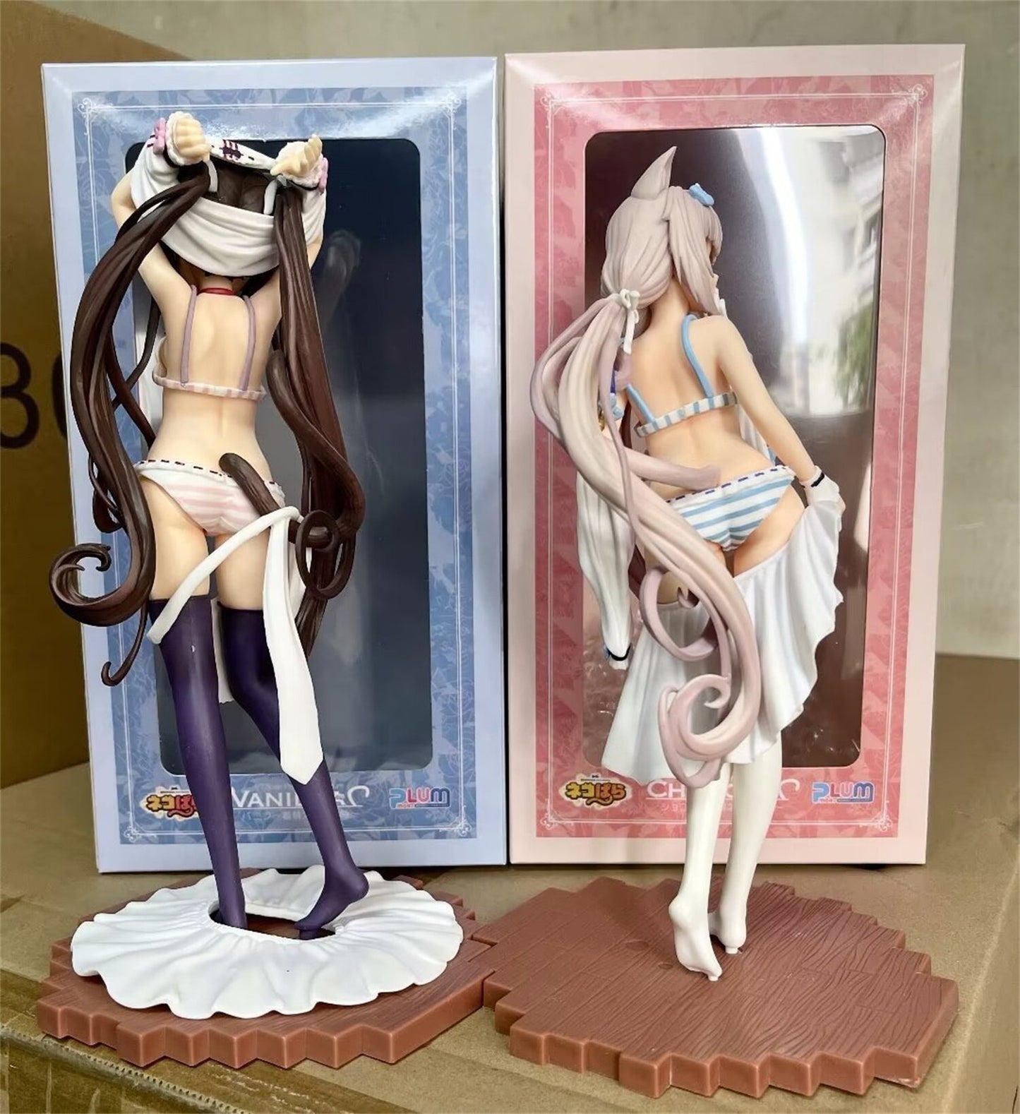 26cm Nekopara Chocola Vanilla Dress up time Sexy Nude Girl Model PVC Anime Action Hentai Figure Adult Toys Doll Gifts