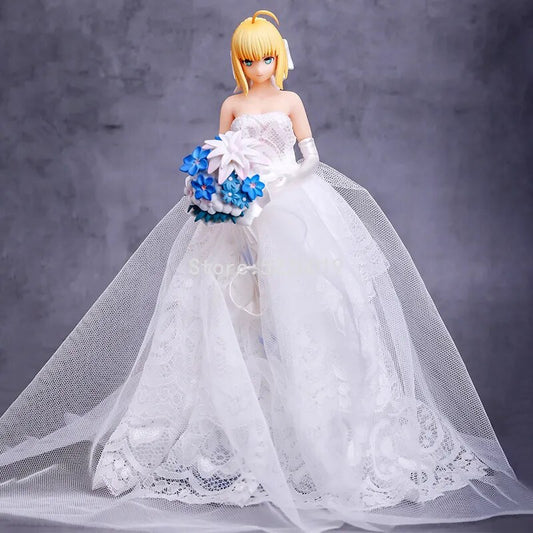 26cm Fate/Stay Night Anime Figure SABER 10th Royal Wedding Dress Ver. Action Figure Saber Bikini Sexy Anime Figurine Model Toys