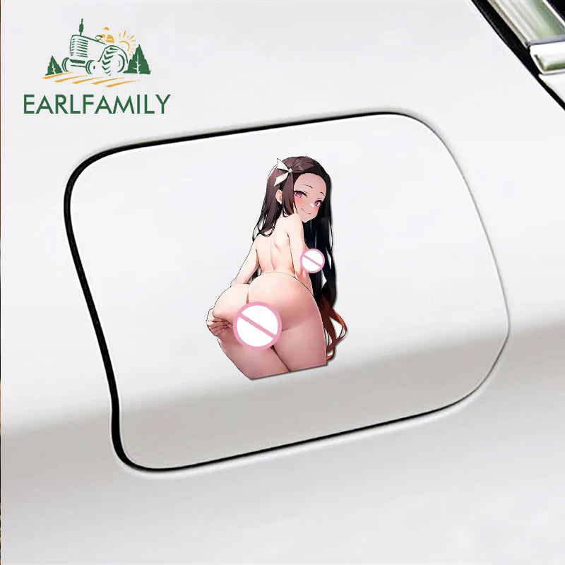 Autocollant anime Hentai 13 cm x 9,2 cm Anime Sexy NSFW Fille Autocollants De Voiture Gros Cul Anime Vinyle Accessoires De Voiture Autocollant Étanche RV JDM