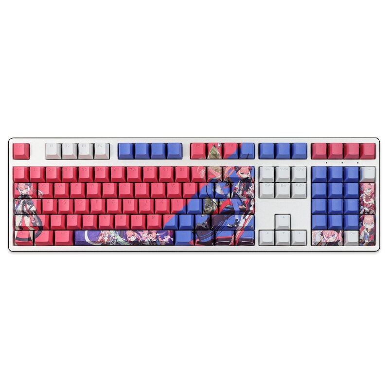 108 Keys Honkai Impact 3 Delta Backlit Keycap PBT 5 Sides Dye Subbed Keycaps Cartoon Anime Gaming Key Caps For ANSI 61 87 104