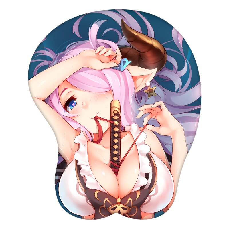 3D Mouse Pad Narmaya Narumeia Granblue Fantasy Anime Wrist Rest Silicone Sexy Creative Gaming Mousepad Mat