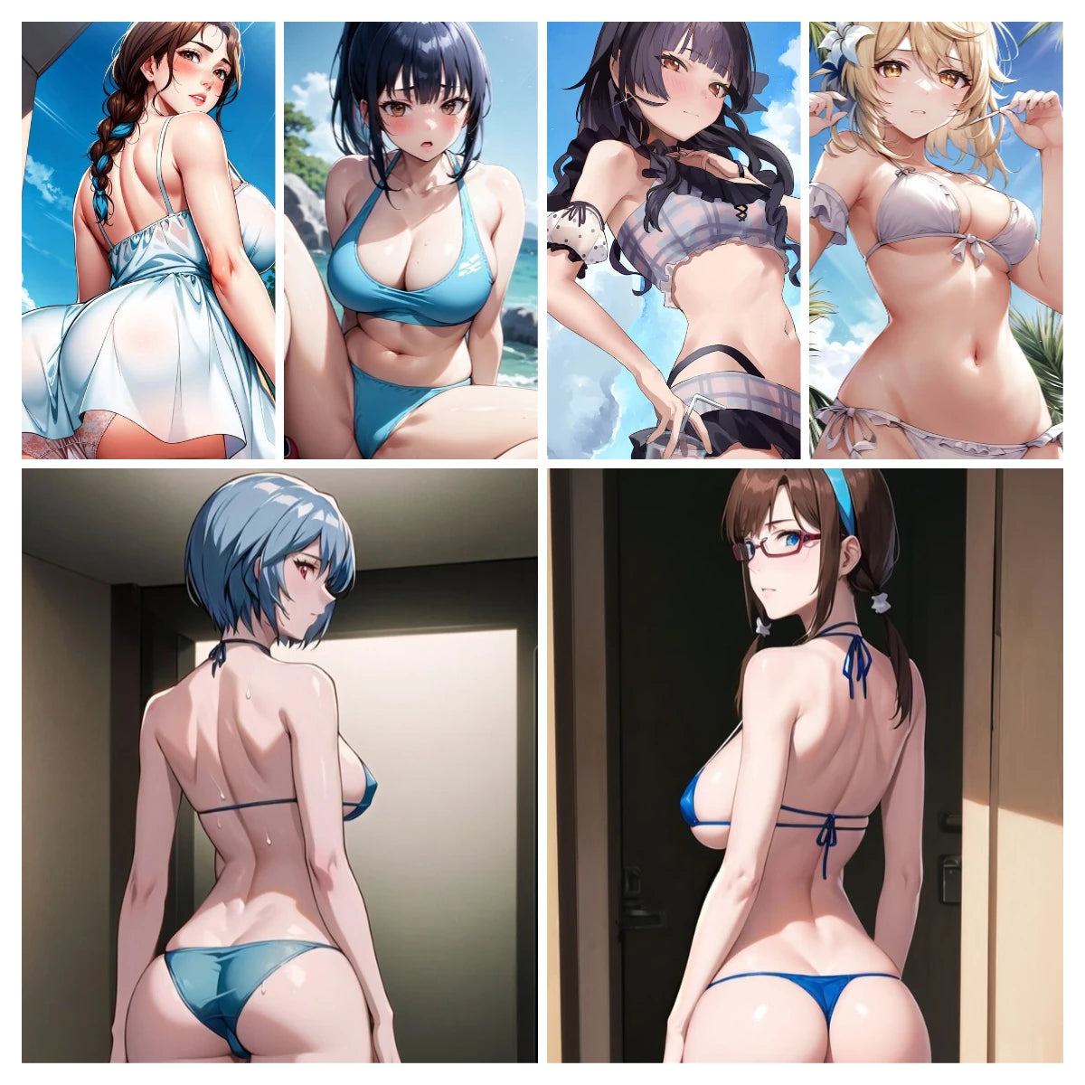 Art mural sur toile de beauté sexy et chaude, affiche sur toile de fille en bikini, affiche d'impression d'anime de dessin animé pour la décoration de la maison du salon sans cadre