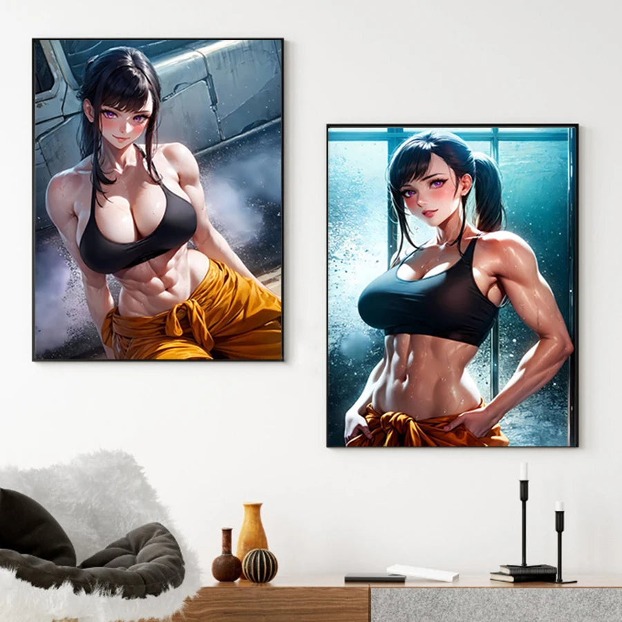 Art mural sur toile de beauté sexy et chaude, affiche sur toile de fille en bikini, affiche d'impression d'anime de dessin animé pour la décoration de la maison du salon sans cadre