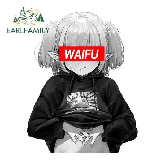 EARLFAMILY 13cm x 10.3cm for Waifu Material Car Sticker Creative Waterproof Funny Decal Original Fashionable Surfboard Car Lable