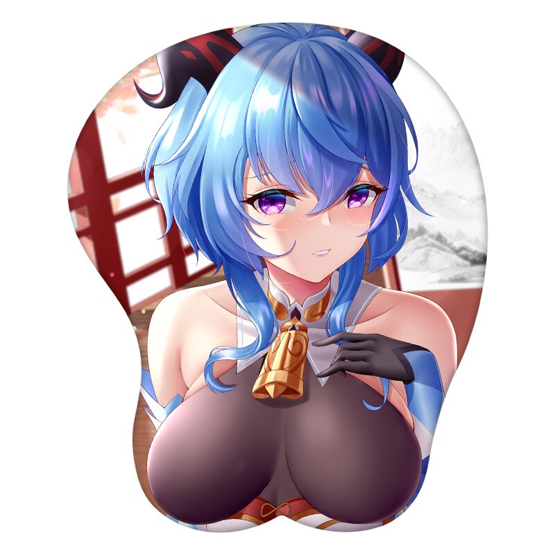 3D Mouse Pad Ganyu Genshin Impact  Anime Wrist Rest Silicone Sexy Creative Gaming Mousepad Mat