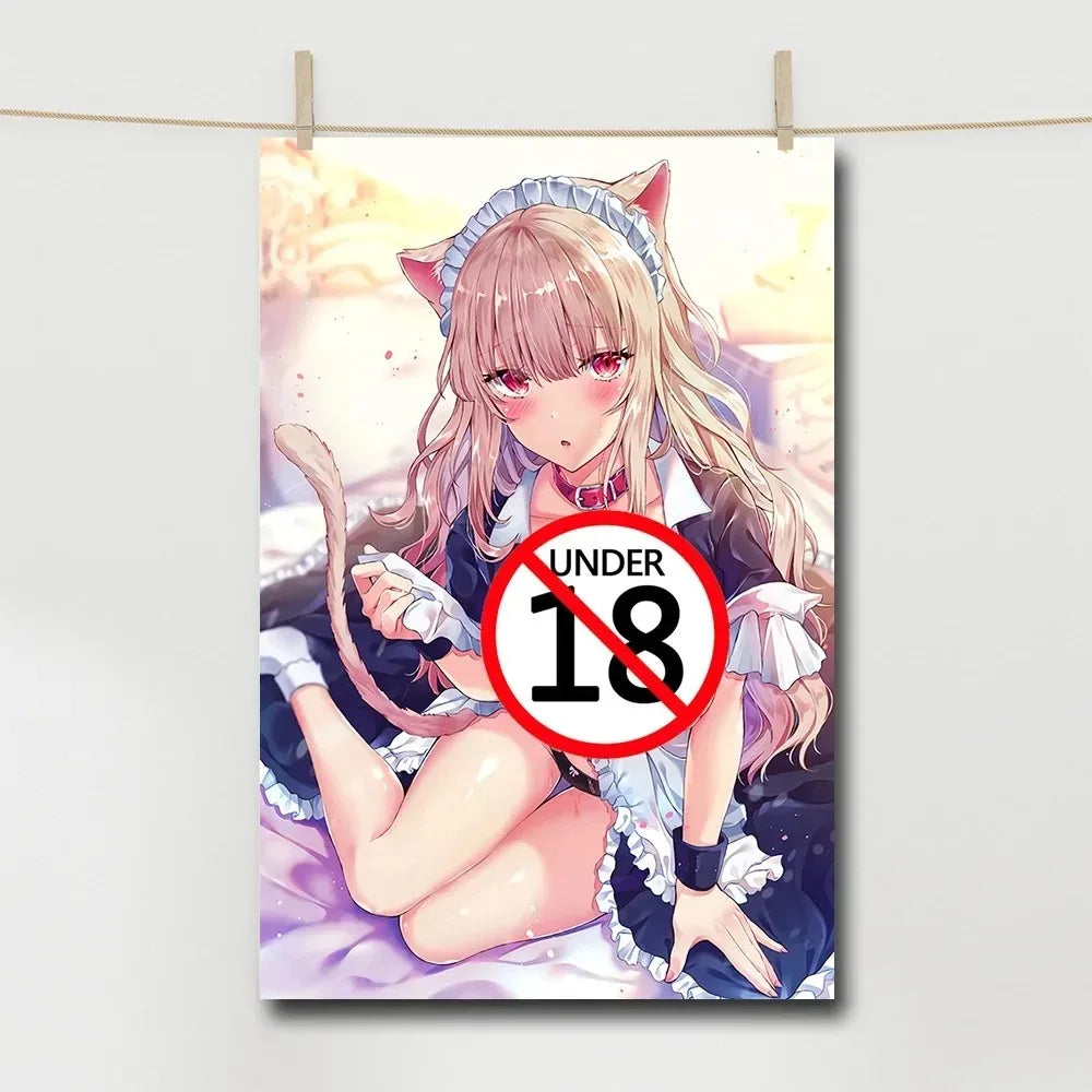 Uncensored Anime Sexy Girl Kawaii Poster Manga Woman Canvas Painting Wall Art Picture Print Mural Bedroom Playroom Home Decor