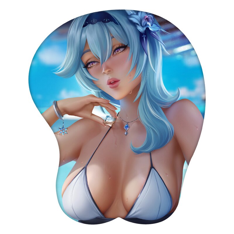 3D Mouse Pad Eula Lawrence Genshin Impact Anime Wrist Rest Silicone Sexy Creative Gaming Mousepad Mat