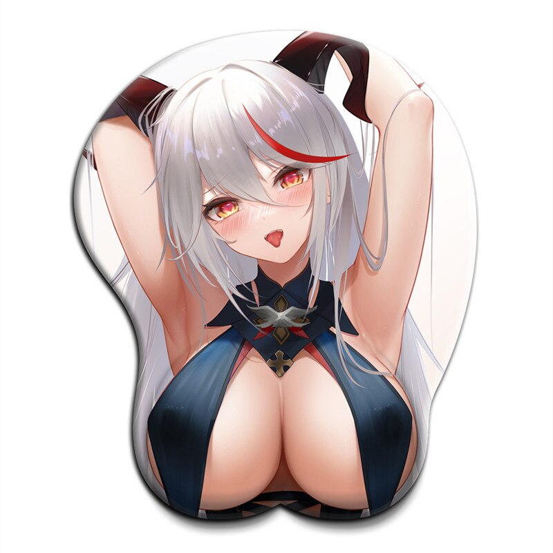 Azur Lane Big Oppai 3D Gaming Mousepad with Wrist Rest Breasts Mouse Pad for Pc Gamer Mat Soft and Comfortable