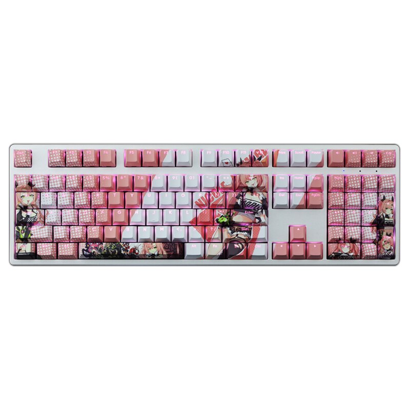 108 Keys PBT Dye Subbed Keycaps Cartoon Anime Gaming Key Caps Cherry Profile Backlit Keycap For Zenless Zone Zero Nicole Demara