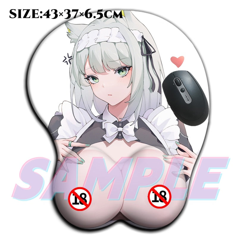 Arknights Kaltsit 3D Mouse Pad Oversized Boobs Sexy Big Breasts Soft Silicone Oppai Anime Gamer Desk Mat Kawaii Desk Pad