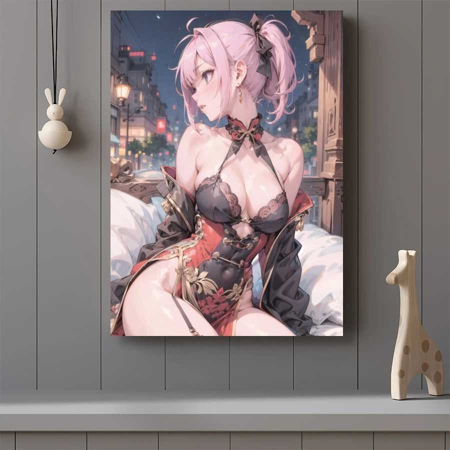 Hot Sexy Beauty Canvas Wall Art, Cute Lady Canvas Poster, Cartoon Anime Prints Poster For Living Room Home Decor Frameless