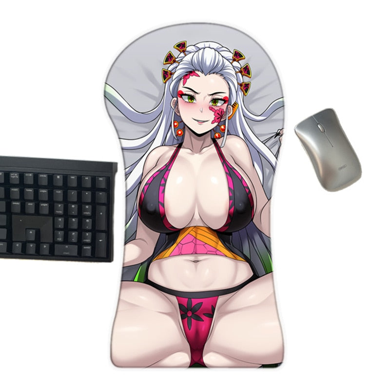 Kimetsu No Yaiba Daki Sexy Hentai Japanese Anime Mat 3D Whole Body Large Mouse Pad Arm Wrist Rest Oppai Ass Vagina MousePad