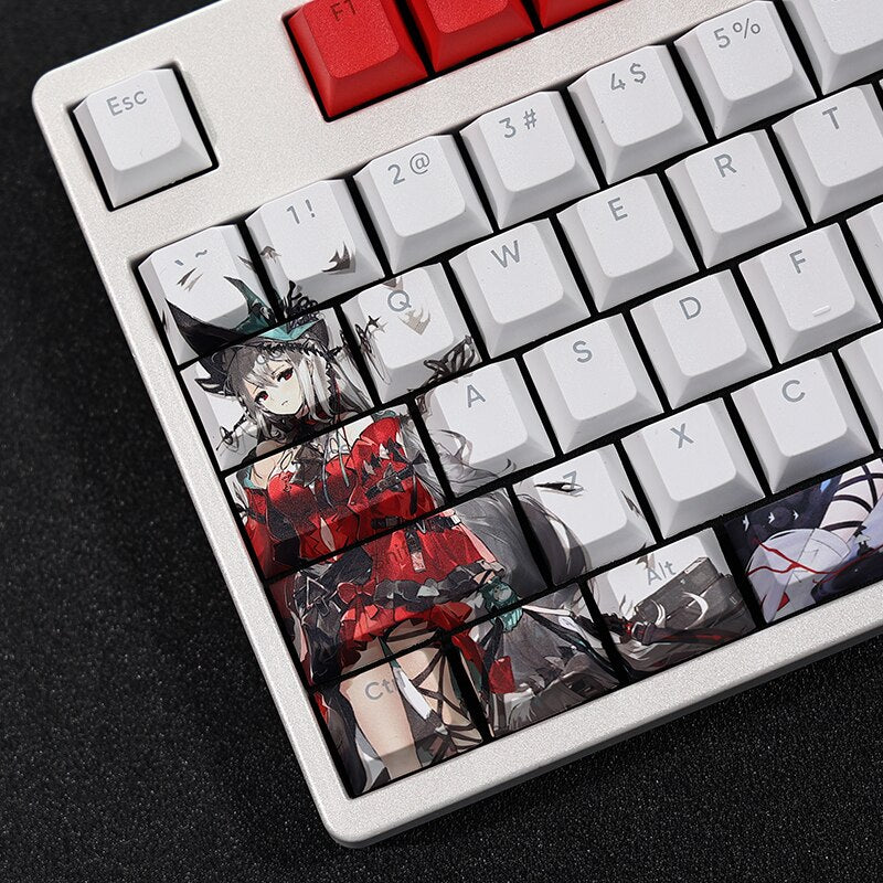 108 Keys/set Arknights Skadi Keycap PBT Dye Subbed Backlit Keycaps Cartoon Anime Gaming Key Caps For ANSI 61 87 104 108 Layout