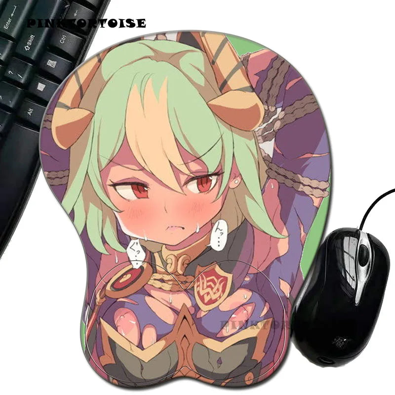 Anime  COMPUT Lisanna·Strauss witch Anime mousepad Wrist Rest Big soft butt 3D Gaming Environmental Silicon Mouse Pad GIFT