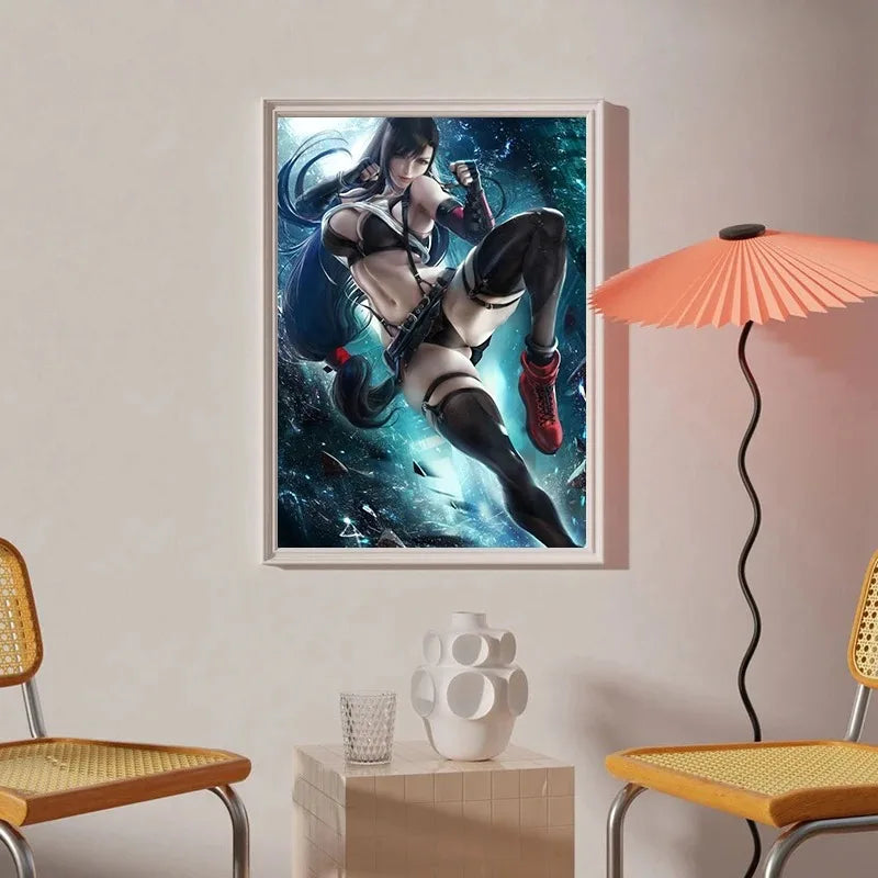 Final Fantasy Sexy Girl Tifa Anime Aerith Akeno Franxx Poster Canvas Painting Modern Art Pictures for Living Room Home Decora