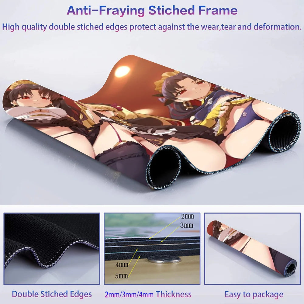 Sexy Play Mat Anime Custom Size Mouse Pads Provocative Mousepad Naughty Titillating Mausepad Flirtatious Desktop Setup Non-slip