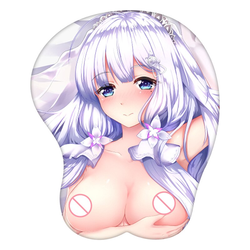 3D Mouse Pad Illustrious Azur Lane Anime Wrist Rest Silicone Sexy Creative Gaming Mousepad Mat