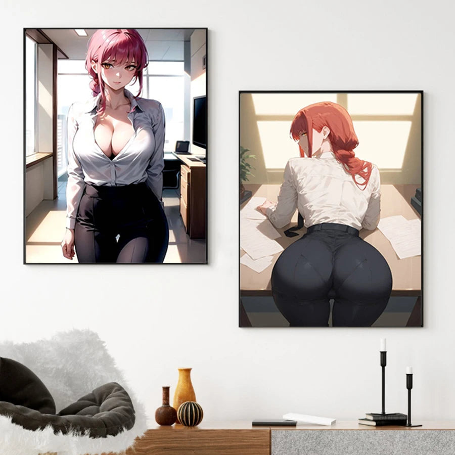 Hot Sexy Beauty Canvas Wall Art, Anime Girl Canvas Poster, Cartoon Anime Prints Poster For Living Room Home Decor Frameless