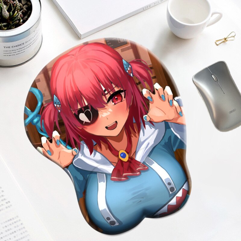 Hololive Oppai Wrist Rest Mouse Pad Cute usada pekora Anime 3D Silicone Gel Boob Mousepad Breast Gaming Big Breast Desk Mat